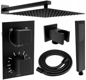 Mexen Cube DR02 podomietkový sprchový set s dažďovou sprchou 25x25 cm (6v1), čierna, 77502DR0225-70