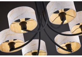 Jupiter 2105 - Závesný luster na reťazi ARTHUR 6xE27/15W/230V biela/čierna/mramorový dekor