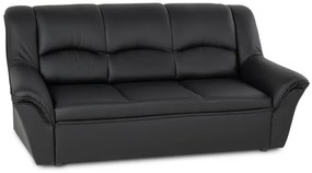 Kožená sedacia súprava DUBAJ LUX 3+1+1, čierna (k-70)