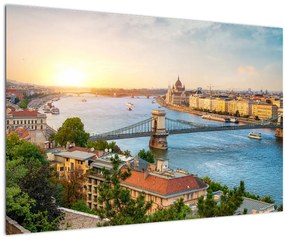 Obraz mesta Budapešť s riekou (90x60 cm)