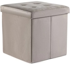 Skladacia taburetka L zamatová, béžová