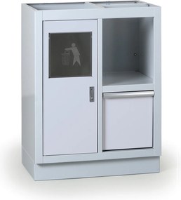 Dielenská skrinka s odpadkovým košom k pracovnej doske G2, 680 x 455 x 910 mm, sivá