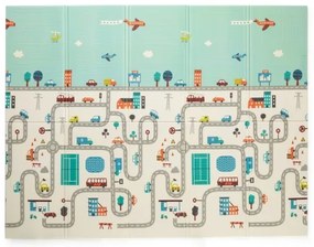 PETITE&MARS - Skladacia podložka na hranie CAMPY ELEPHANT&CITY