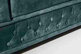 Dizajnová trojsedačka Chesterfield 205 cm petrolejový zamat