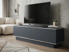 TV stolík ALVIN 135 cm, antracit/sivostrieborná