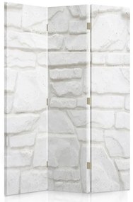 Ozdobný paraván Bílá zeď - 110x170 cm, trojdielny, klasický paraván