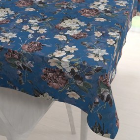 Biante Teflónový obdĺžnikový obrus TF-061 Kvety na modrom 60x100 cm
