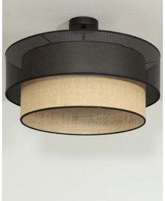 Prisadený luster BORHO 1xE27/60W/230V čierna/juta