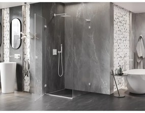 Mexen Lunar-B L, výklopný sprchový kút ľavý 100 x 100 cm, 8mm číre sklo, biely profil, 832L-100-100-20-00-L