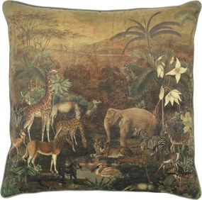 Obliečka na vankúš Aix so zvieracím vzorom v zemitých tónoch – 50*50 cm