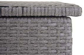 Polyratanový záhradný úložný box HWC-D88 - základná sivá, 51x115x59cm 250l
