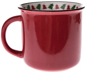 Červený porcelánový hrnček s vianočným motívom 380 ml – Dakls