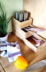 5Five® Bambusové organizéry, úložné boxy do zásuvky, sada 3ks - TSX3 38 x 30 x 15 cm
