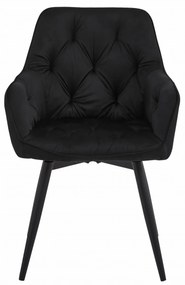 Otočné jedálenské kreslo JORK360 VELVET čierne