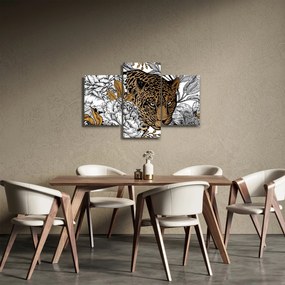 Obraz - Leopard medzi kvetmi (90x60 cm)