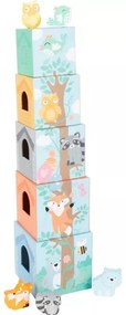 Skladacia veža Kocky Pyramída so zvieratkami Pastel