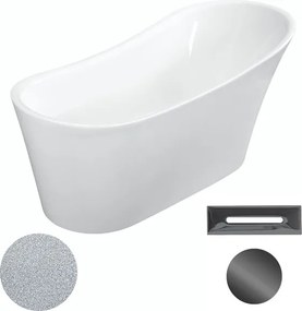Besco Akrylátová voľne stojaca vaňa Calima Glam S 170x74 BESCO-Typ výpuste: Click-Clack s prepadom, grafit, BESCO-Rozmery: 170x74, BESCO-Farba: Biela…
