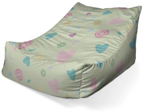 Sablio Sedací vak Lounge Srdiečka a špirály XL - 80 x 95 x 50 cm