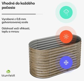 Blumfeldt High Grow vyvýšený záhon, 913 L, Ergonomický, Odolný voči poveternostným vplyvom, Oválny
