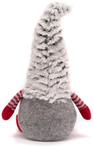 Vánoční skřítek ELF 011 - 40 cm červený/šedý