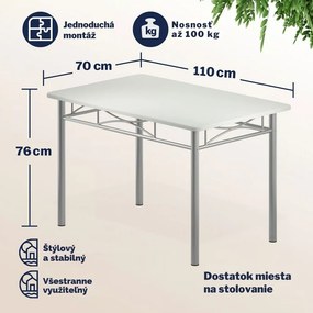 Jedálenská súprava PAUL, 5-dielna, zamatovo biela Jurhan