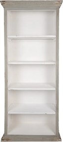 Bielo-šedá antik drevená knižnica Christiane - 80*36*195 cm