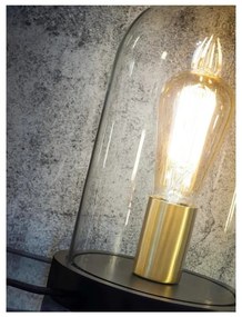 Čierna stolová lampa so skleneným tienidlom (výška 30 cm) Seattle – it's about RoMi