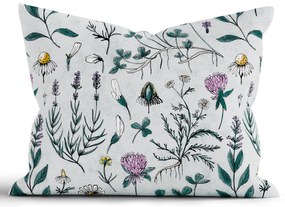 Bavlnená obliečka na vankúš Renforcé 70 × 90 cm - Herbár mentolový