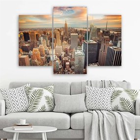 Obraz na plátně třídílný Mesto New York City Manhattan - 90x60 cm