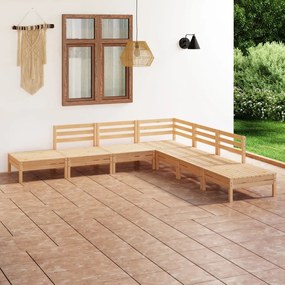 7-dielna záhradná sedacia súprava masívne borovicové drevo 3082647