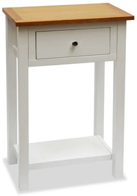 vidaXL Odkladací stolík 50x32x75 cm, dubový masív