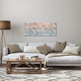 Obraz - Tropické rastliny na stene (120x50 cm)