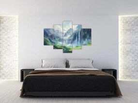 Obraz - Údolie vodopádov (150x105 cm)