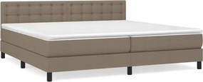 vidaXL Kontinentálna posteľ s matracom, taupe, tkanina, 200 x 200 cm