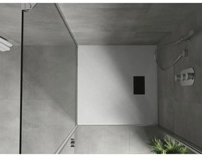 Mexen Hugo, štvorcová sprchová vanička SMC 90 x 90 cm, biela, čierna krytka, 42109090-B