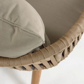 Záhradné stoličky z akáciového dreva s béžovým polstrovaním Kave Home Hemilce