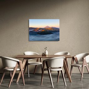 Sklenený obraz hory Bromo v Indonézii (70x50 cm)