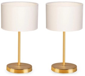 Sada 2 ks stolních lamp Tablo krémová/zlatá