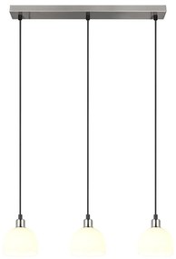 Závesné svietidlo so skleneným tienidlom v bielo-striebornej farbe Molly – Trio