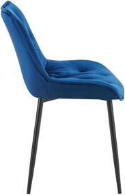 Jedálenská stolička Wallace - zamat - Modrá