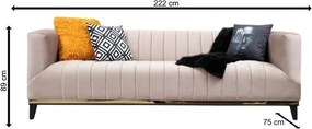 Třímístná pohovka Bellino 222 cm béžová