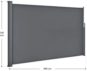 InternetovaZahrada Bočná markíza Dubaj 300 x 160 cm - antracit