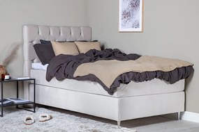 Furudal 120 boxspring posteľ béžový zamat čelo Sarna