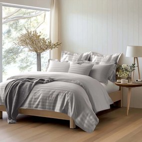 BAMBUSOVÉ OBLIEČKY STRIPE STONE 160X200 CM, 2KS 70X80 CM, 4 KS 40X40 CM SIVÉ