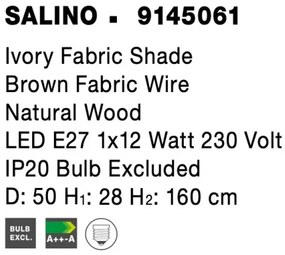 Drevená stojaca lampa Salino A 50 Drevo