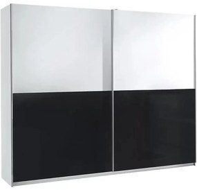 Skriňa Lux 5 biela lesklá/čierna lesklá 244 cm