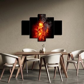 Obraz - Ruže v ohni (150x105 cm)