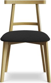 Čierna jedálenská stolička z masívneho dreva Ohelo – Makamii