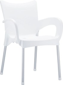 ROMEO záhradná stolička s podrúčkami white