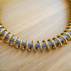 Gamma Spiral, stojanková drezová batéria s elastickou výlevkou, zlatá lesklá, GMA-BSL-GD